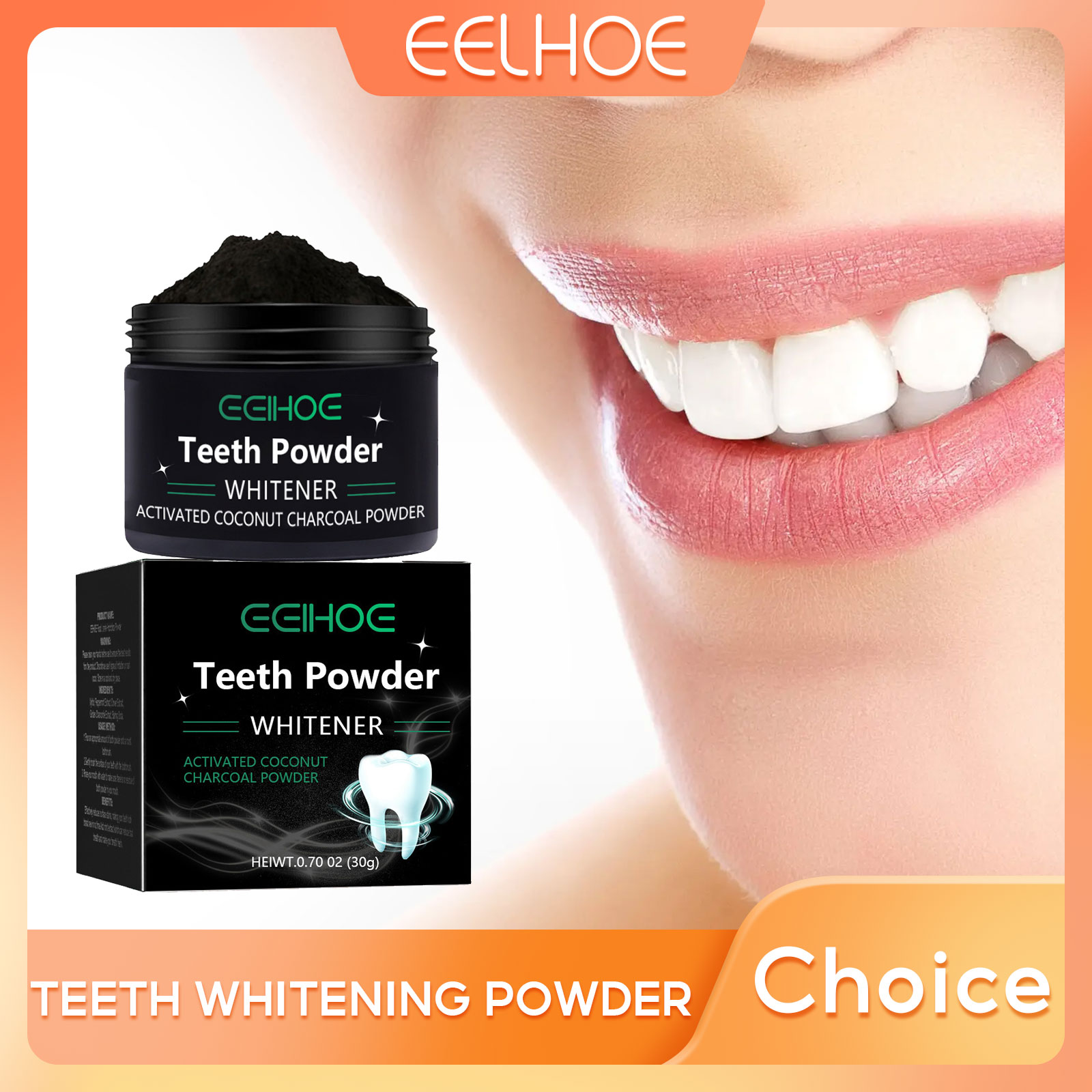 Teeth Whitening Charcoal - EELHOE Charcoal Powder for Teeth Whitening