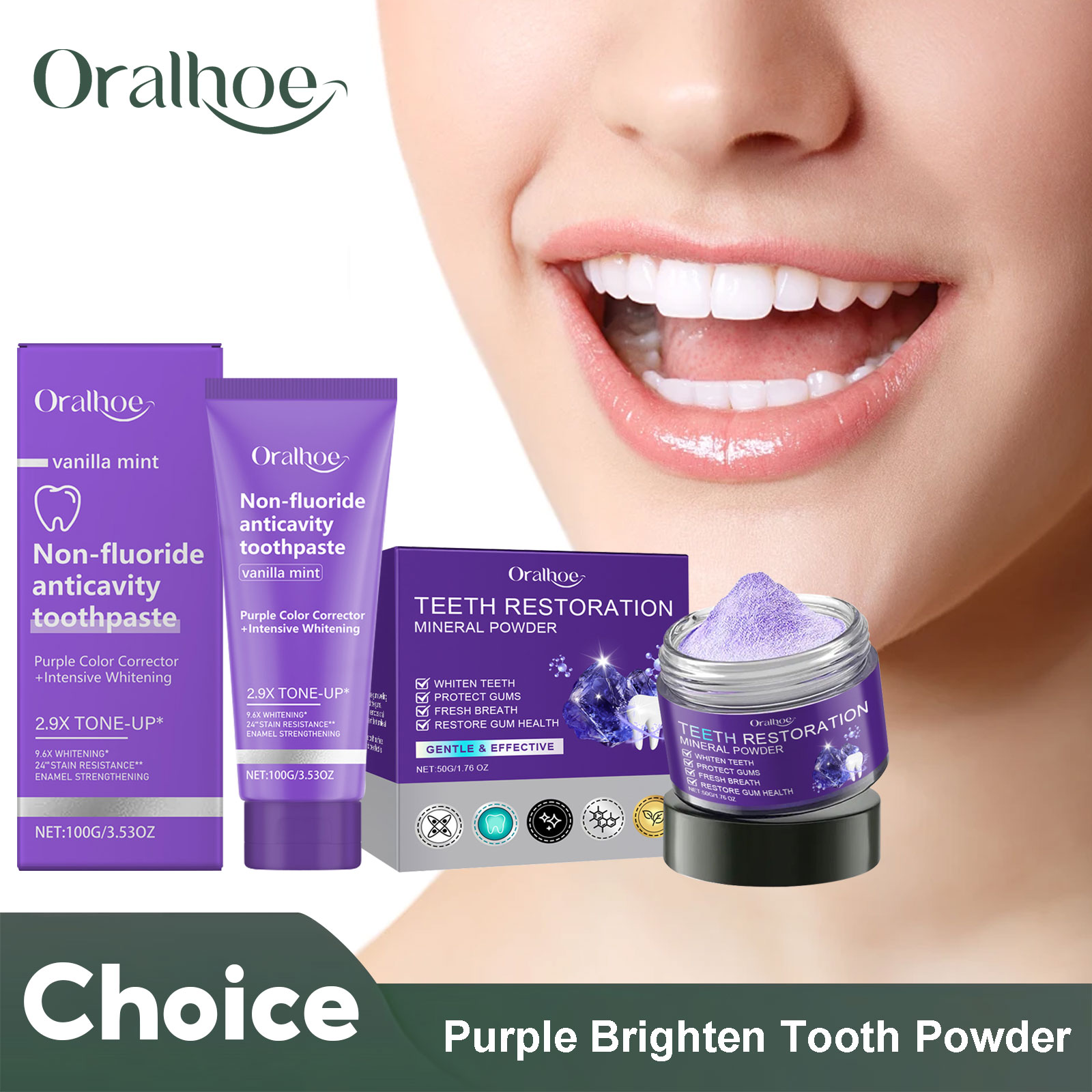 Teeth Whitening Instant - Teeth Restoration Mineral Powder Teeth Whitening