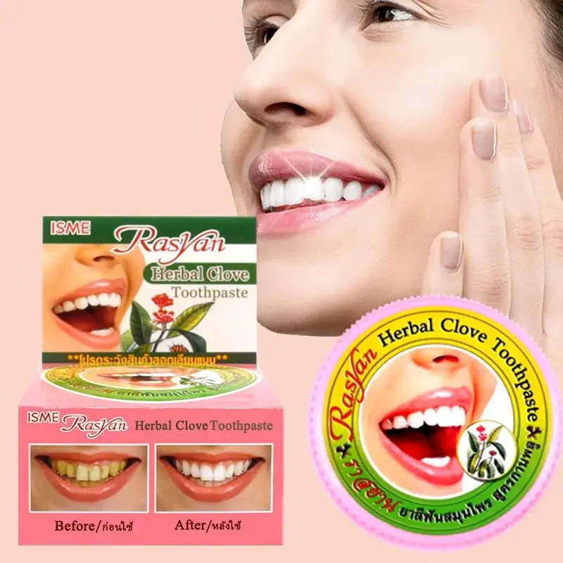 Teeth Whitening Instant - Thai Clove/coconut Tooth Powder Rasyan Removal