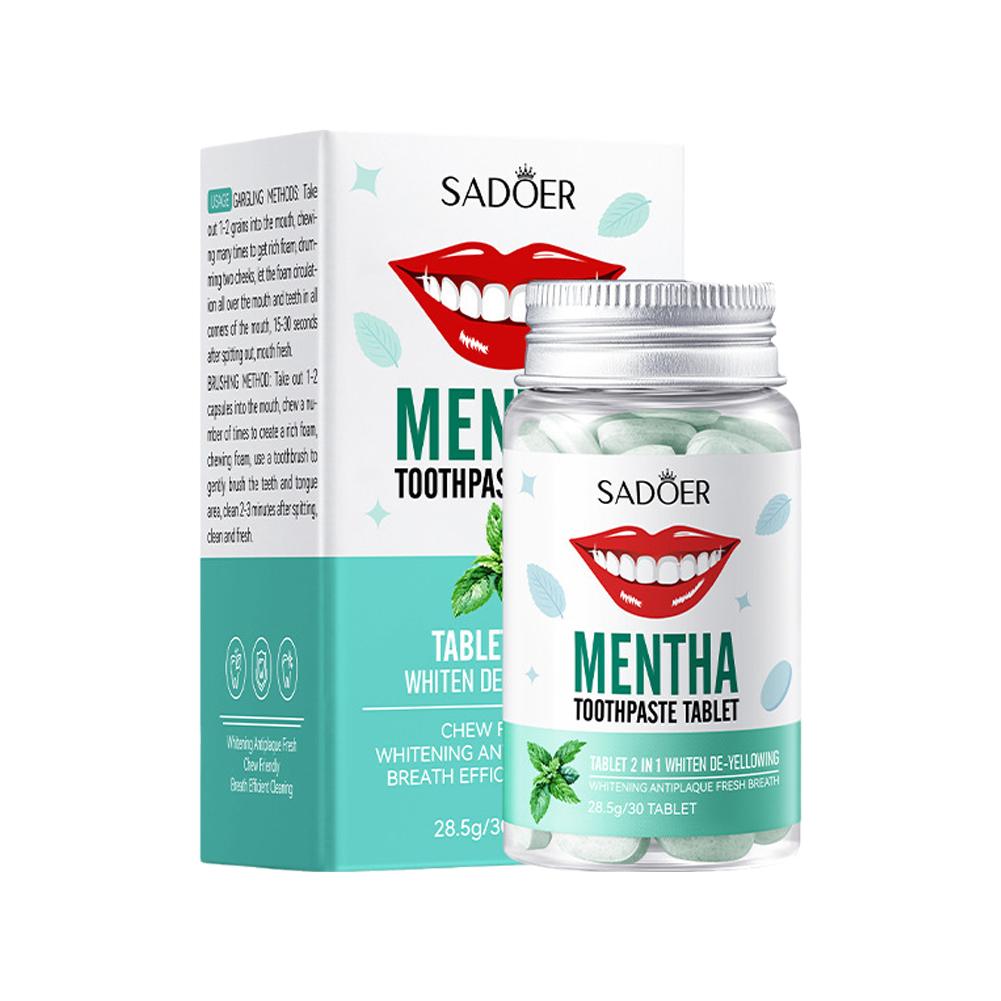 Teeth Whitening Charcoal - Mint Solid Toothpaste Tablets Mint Flavors