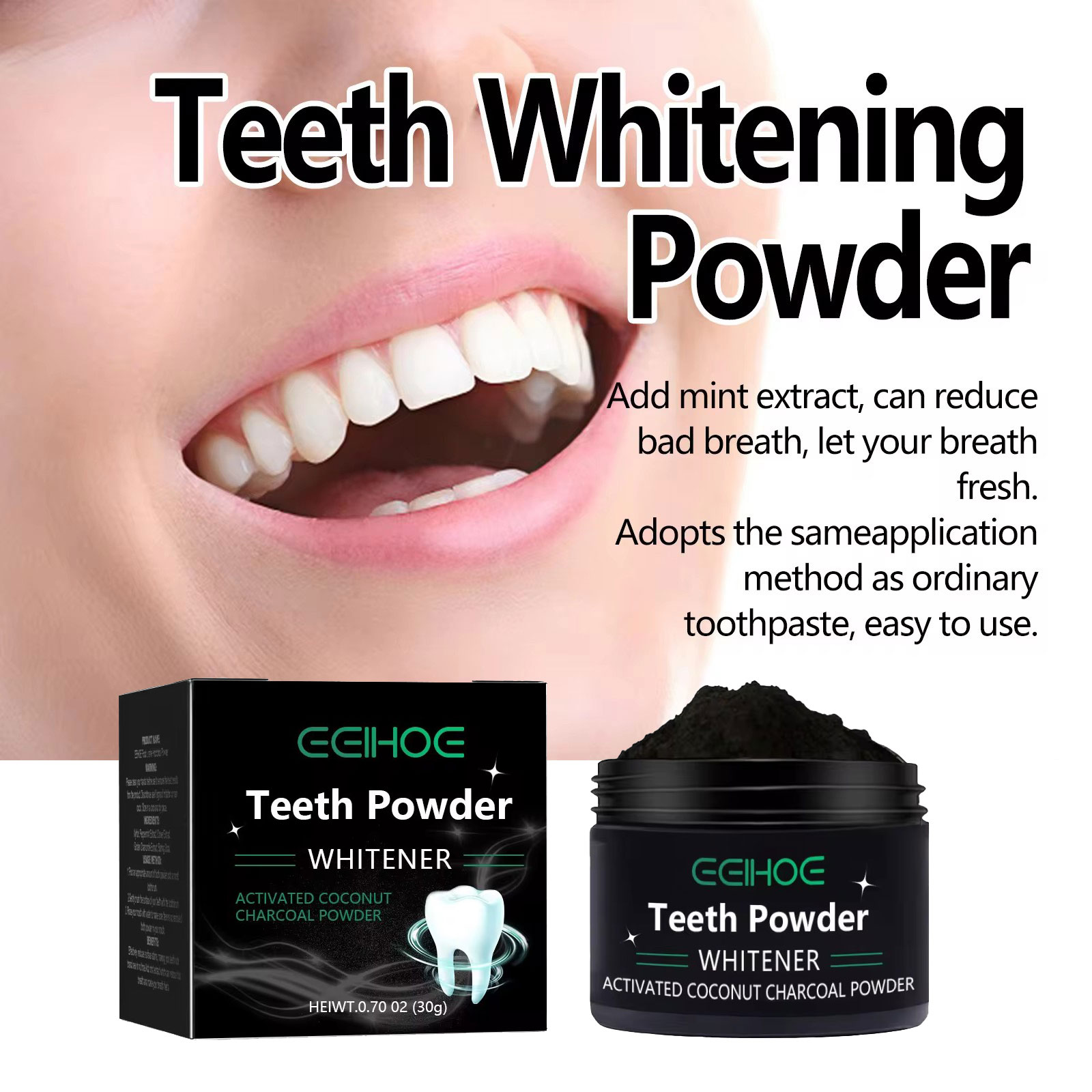 EELHOE Charcoal Powder for Tee - đánh giá và giá Teeth Whitening Charcoal