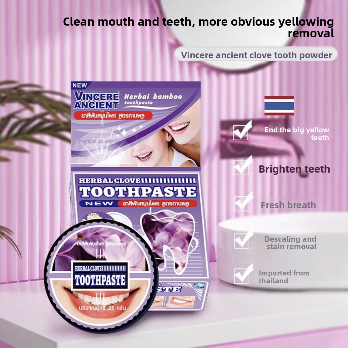 Natural Thai VINCERE Tooth Pow - đánh giá và giá Teeth Whitening Charcoal