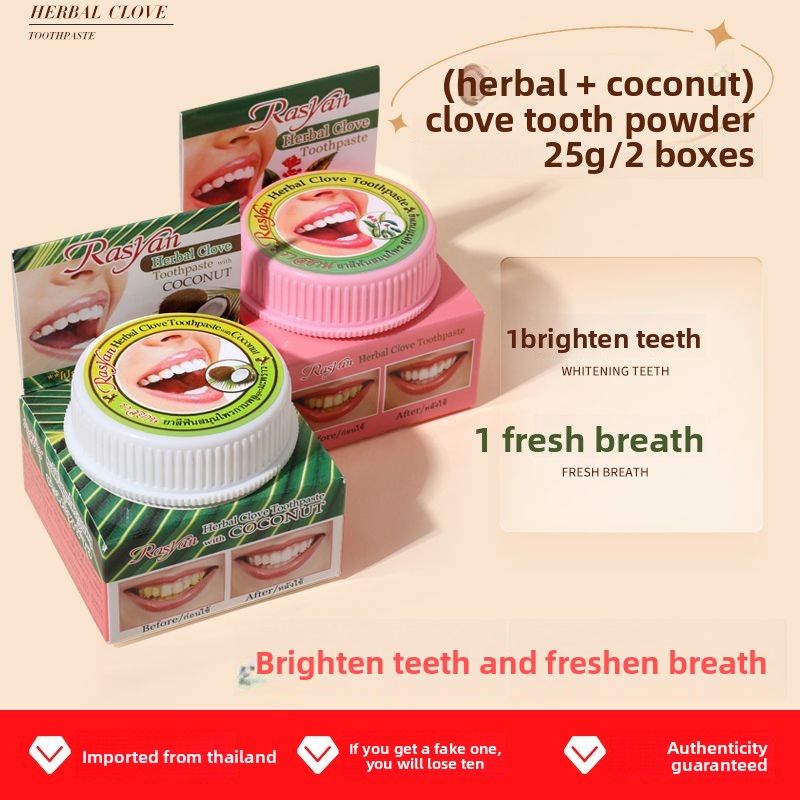 Thai Clove/coconut Tooth Powde - đánh giá và giá Teeth Whitening Instant